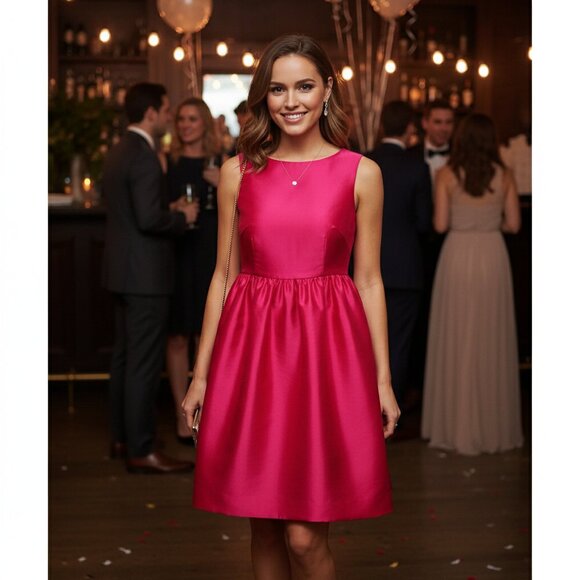 Kate Spade Open Back Lucille Mini Dress Womens Size 4 Pink Satin Party Cocktail - Picture 1 of 11